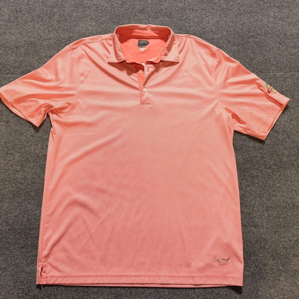 Greg Norman Polo Shirt Mens XL Pink Geometric Southern Cup 2019 Golf Performance